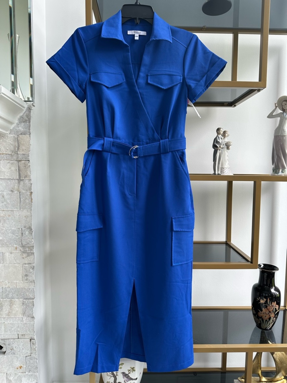 10 Crosby Derek Lam Cobalt Blue Utility Midi Dress